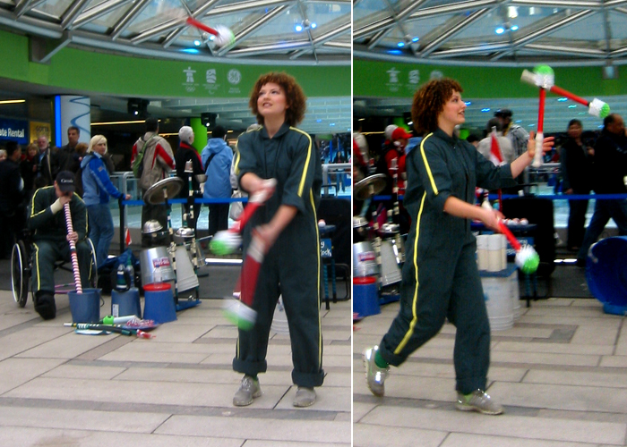 Performing at Robson Square in downtown Vancouver